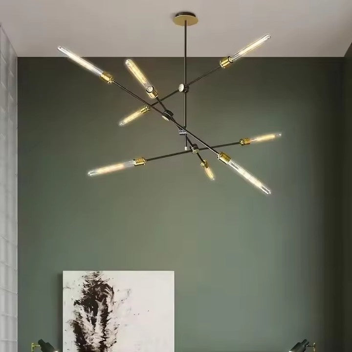 Indoor Modern Long Tube LED Ceiling Chandelier Home Lighting for Living Room Kitchen Bedroom Beside LED Ceiling Pendant Light