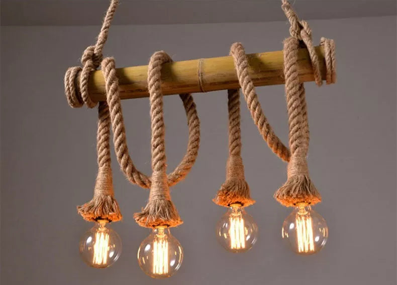 Rope 4 Heads Chandelier Galileo Lights