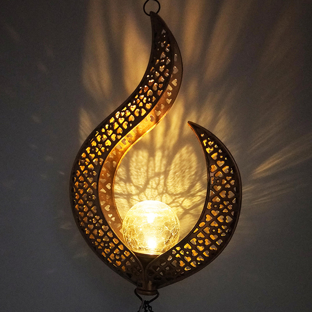 Solar Wrought Iron Wind Chime Outdoor Flame Lamp Outdoor Light Galileo Lights