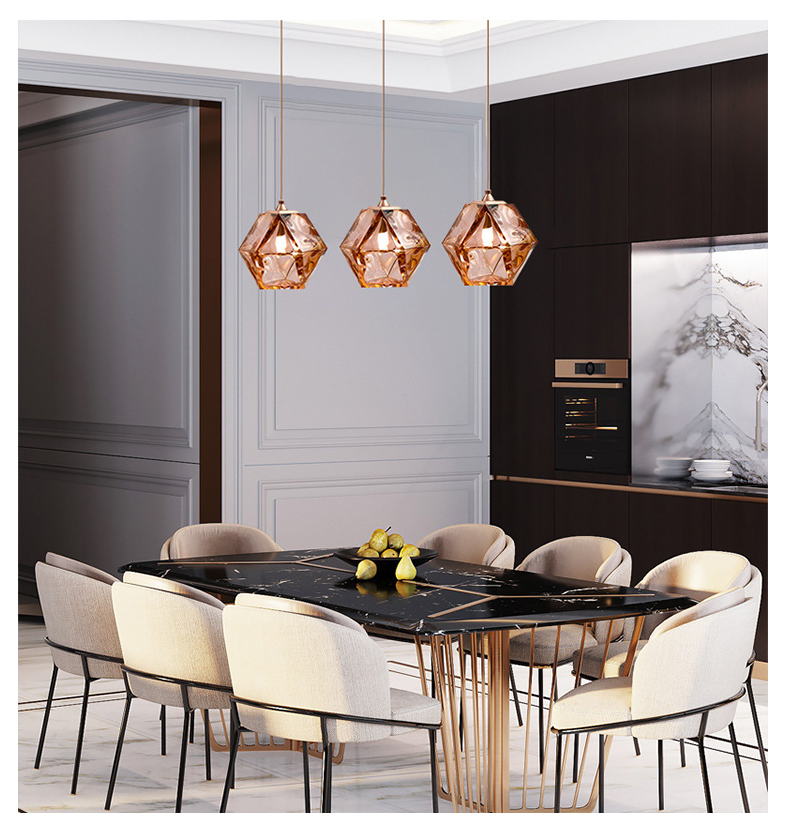 Glass Cube Pendant Light Amber Pendant Light Galileo Lights