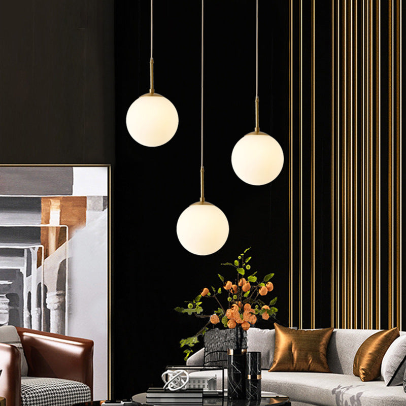 Minimalist Bedroom Bedside Glass Single Head Small Chandelier Pendant Light Galileo Lights