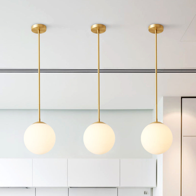 Minimalist Bedroom Bedside Glass Single Head Small Chandelier Pendant Light Galileo Lights