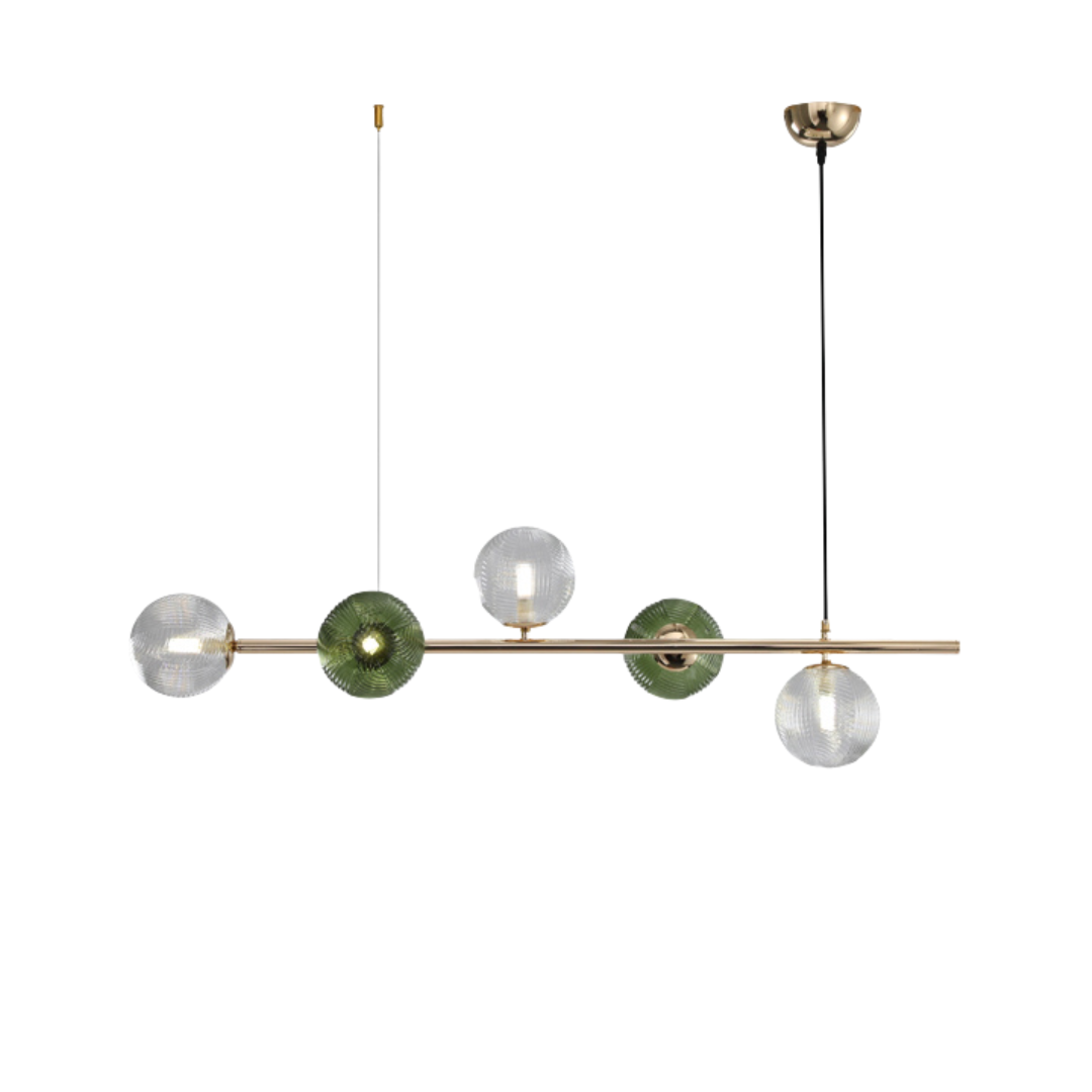 Sedna (Linear) Green 5 Heads Chandelier Galileo Lights