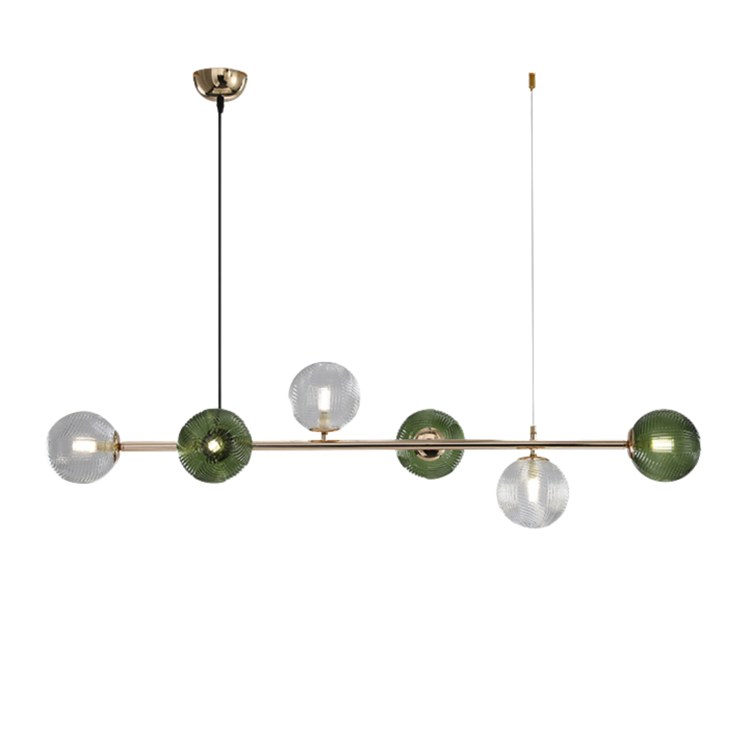 Sedna (Linear) Green 6 Heads Chandelier Galileo Lights