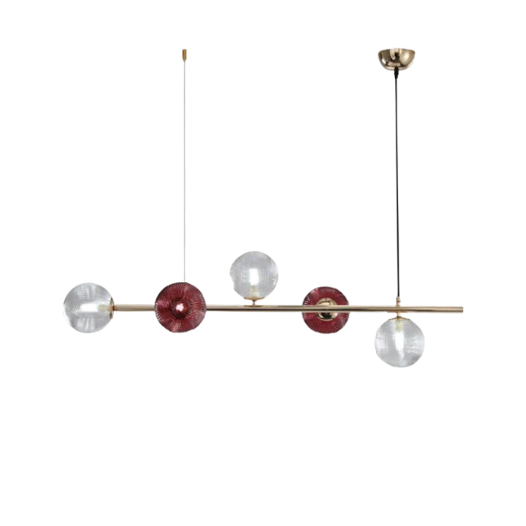 Sedna (Linear) Red 5 Heads Chandelier Galileo Lights