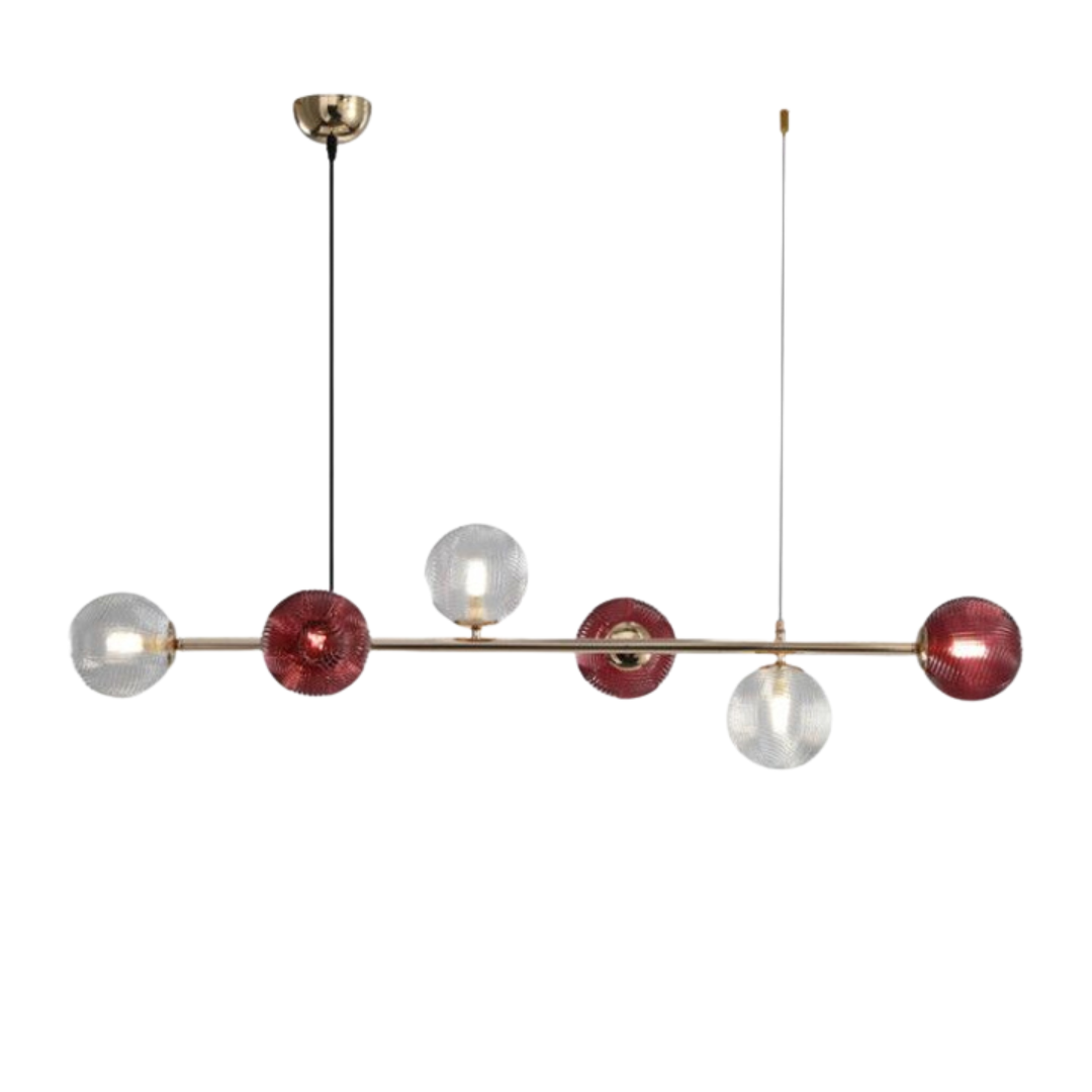 Sedna (Linear) Red 6 Heads Chandelier Galileo Lights