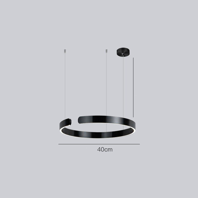 Minimalist Fashion Black and Gold Stainless Steel Light Fixture Black 40cm Pendant Light Galileo Lights