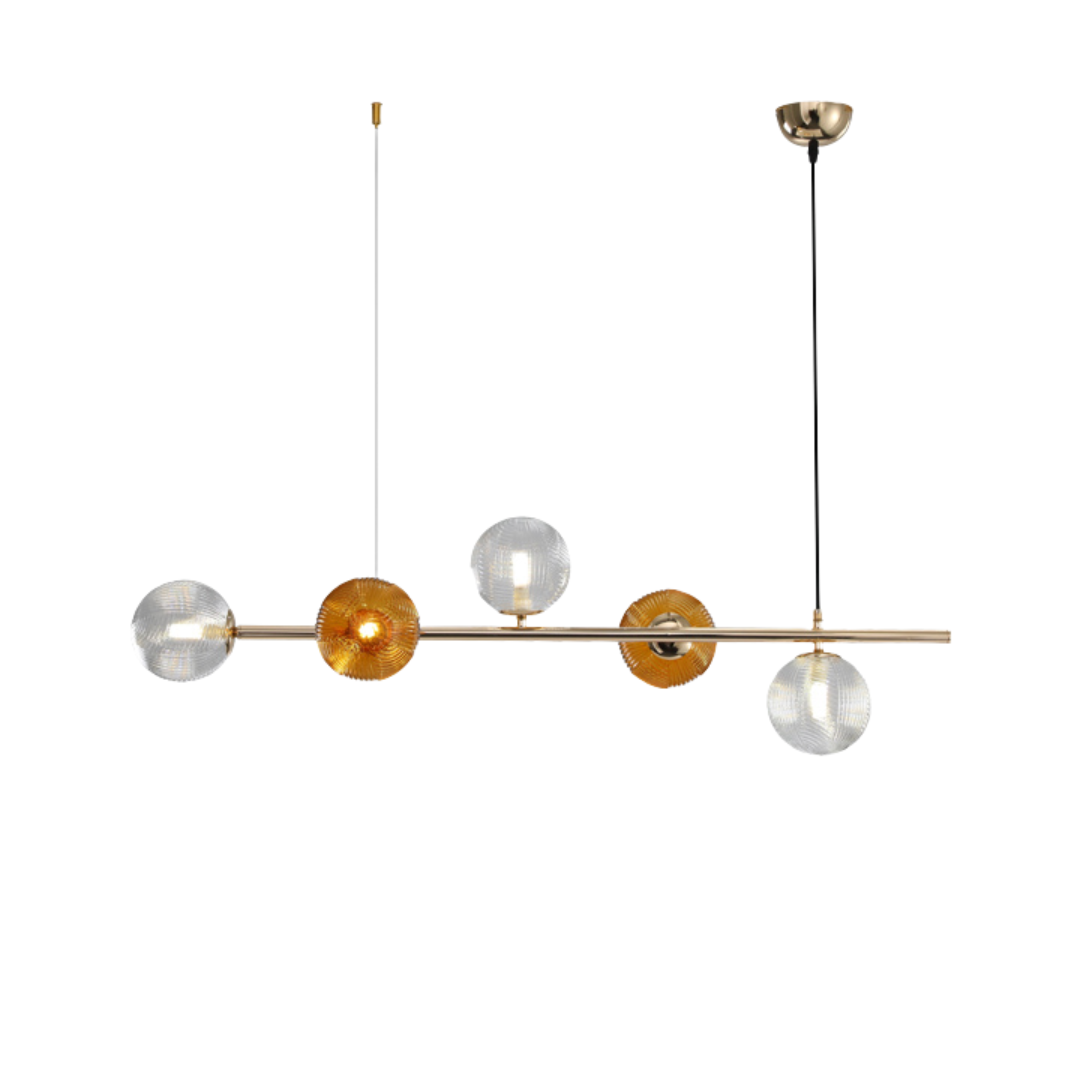 Sedna (Linear) Yellow 5 Heads Chandelier Galileo Lights