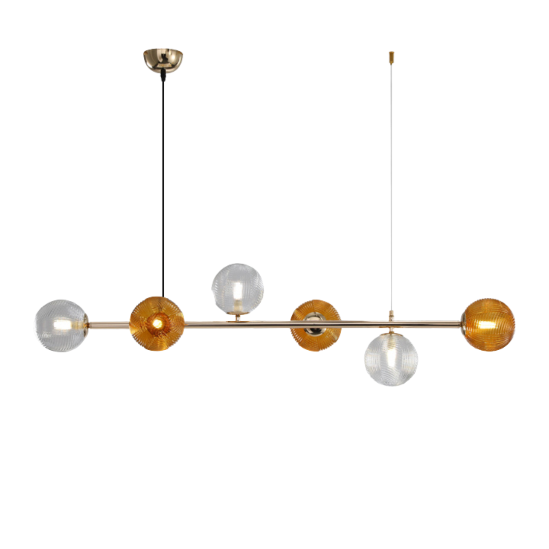 Sedna (Linear) Yellow 6 Heads Chandelier Galileo Lights