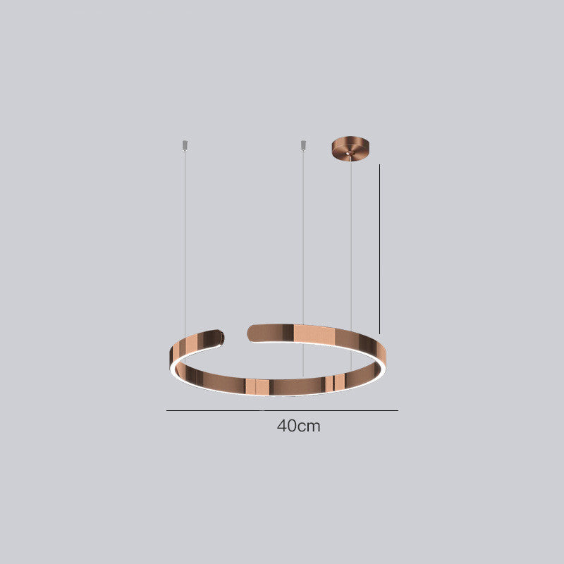 Minimalist Fashion Black and Gold Stainless Steel Light Fixture Rose Gold 40cm Pendant Light Galileo Lights