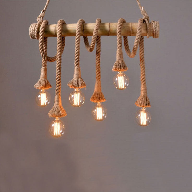 Rope 6 Heads Chandelier Galileo Lights