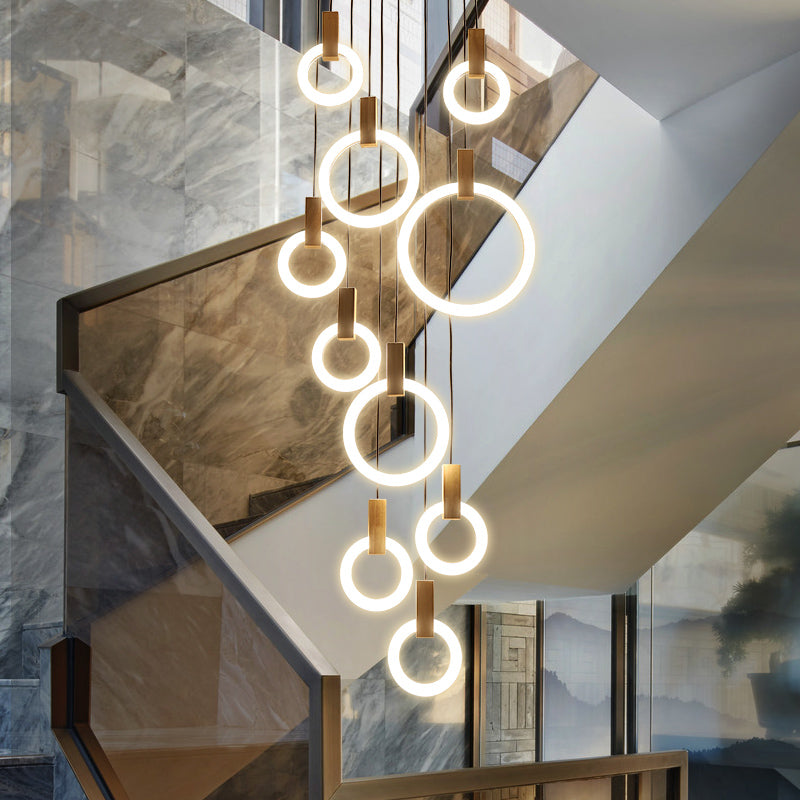 Rings Gold Chandelier Galileo Lights