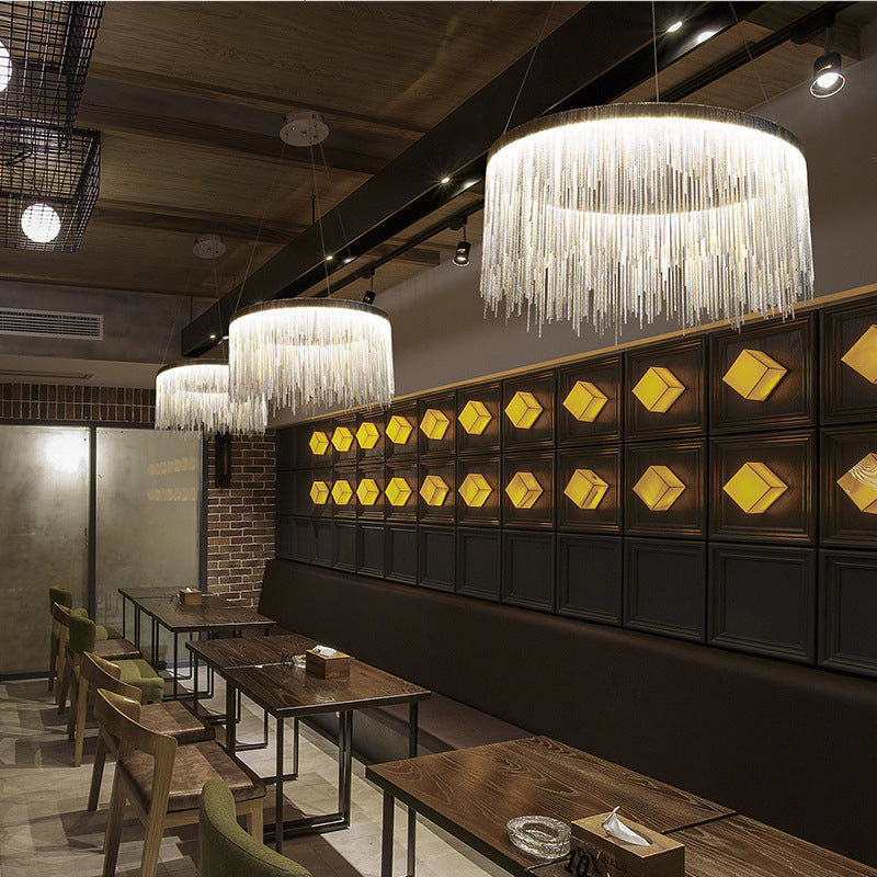 Andromedids - Round Silver Chandelier Galileo Lights