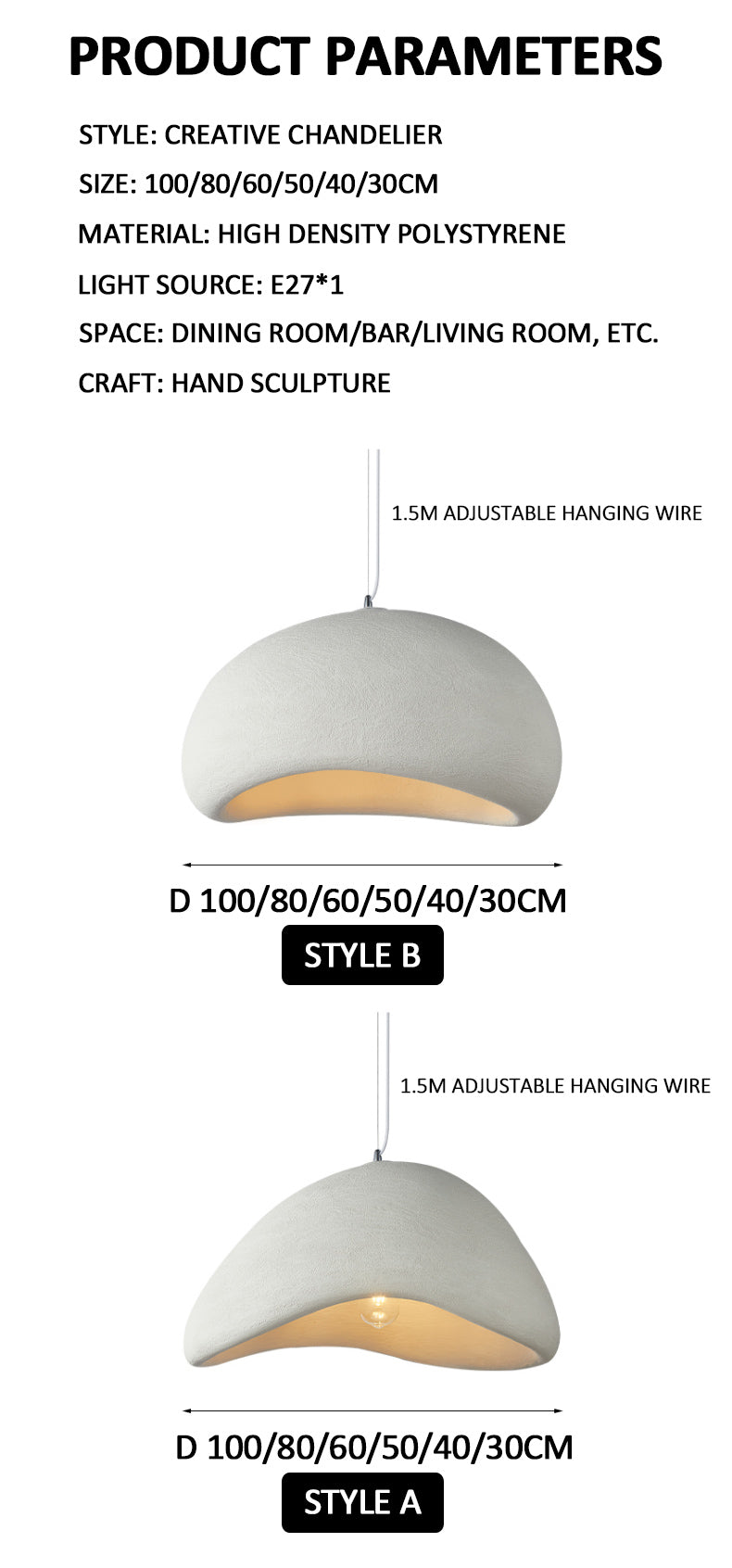 Wabi-Sabi Resin Pendant Light Pendant Light Galileo Lights