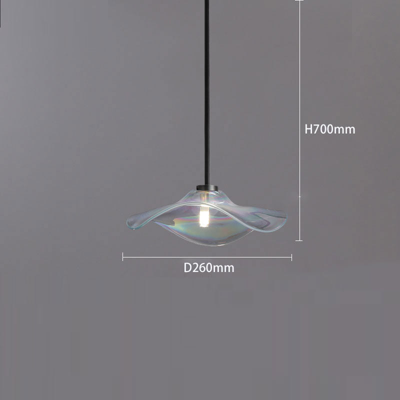 Glass Hat Pendant Light Black Rod + Clear Glass Pendant Light Galileo Lights