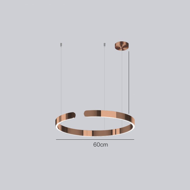 Minimalist Fashion Black and Gold Stainless Steel Light Fixture Rose Gold 60cm Pendant Light Galileo Lights