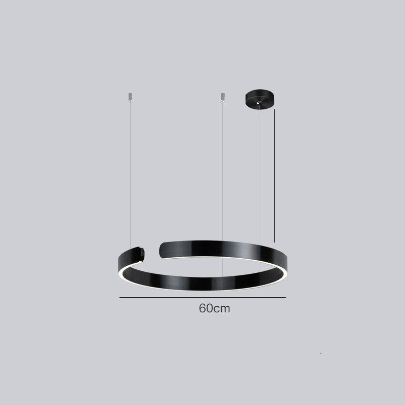 Minimalist Fashion Black and Gold Stainless Steel Light Fixture Black 60cm Pendant Light Galileo Lights