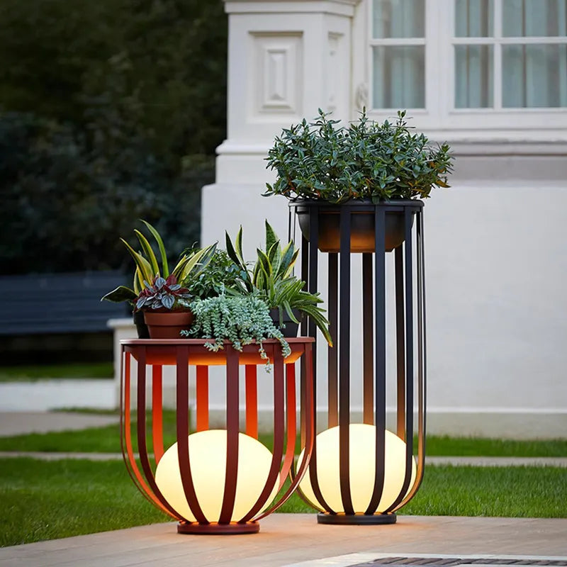 Outdoor Flower Pot Lamp Electric - Tall Outdoor Light Galileo Lights
