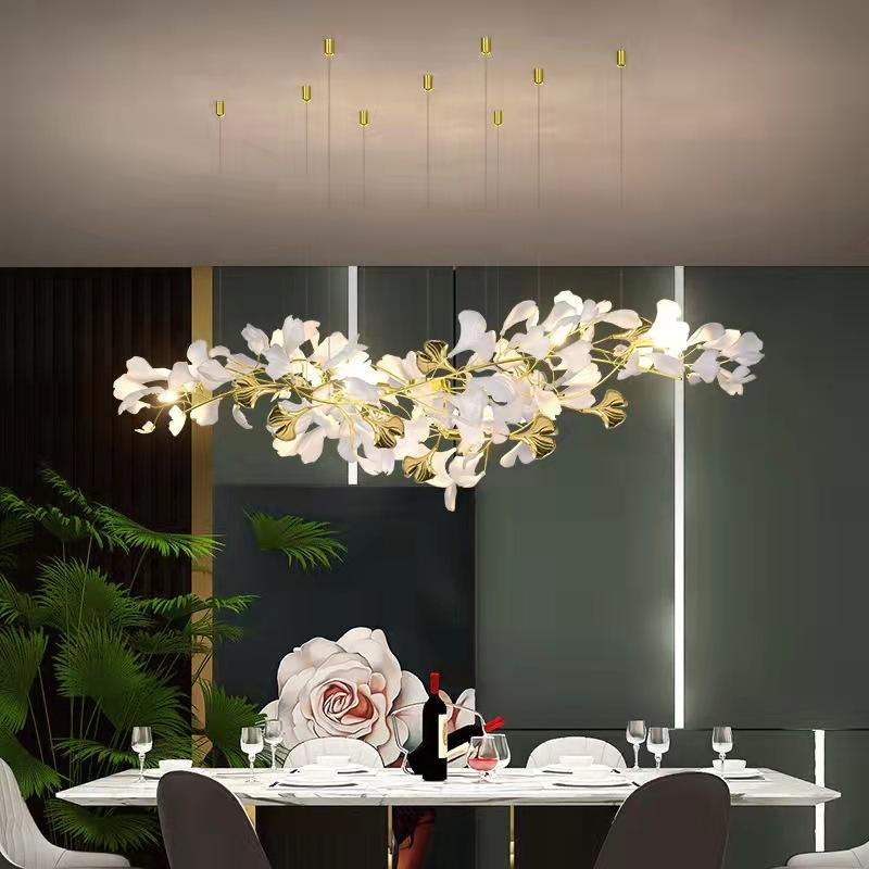 Ginkgo D White + gold accents Chandelier Galileo Lights