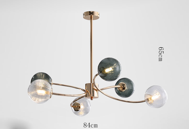 Sedna (Radial) Green 6 Heads Chandelier Galileo Lights