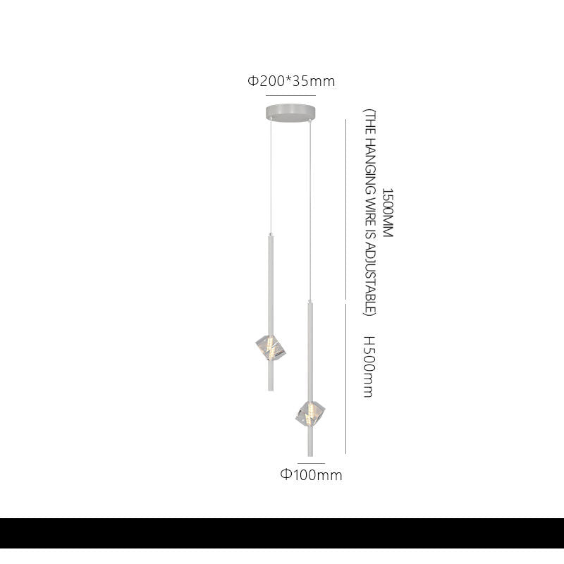 Crystal Drop Pendant 2 Piece Set White Pendant Light Galileo Lights