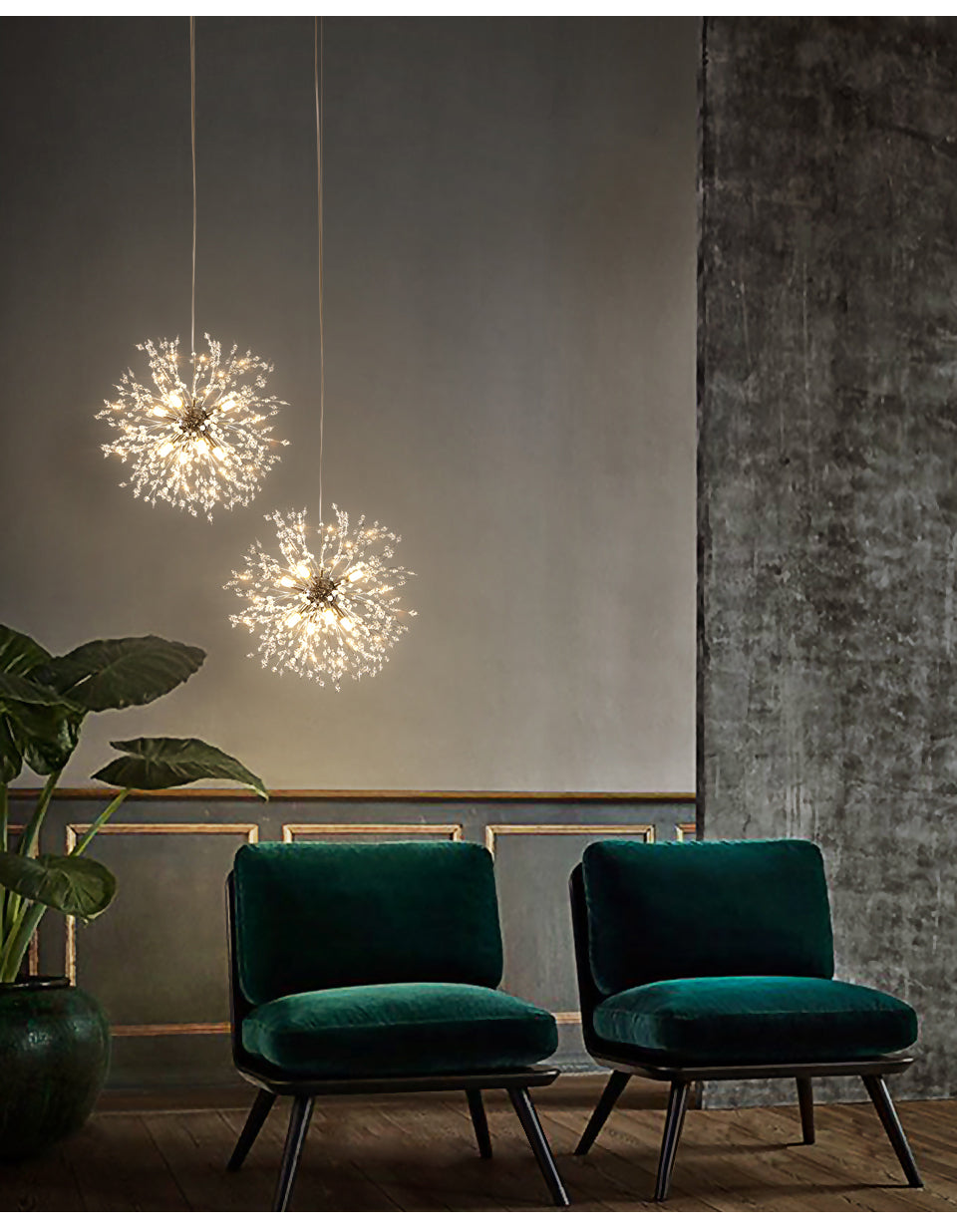 Dandelion Crystal Pendant Light Pendant Light Galileo Lights