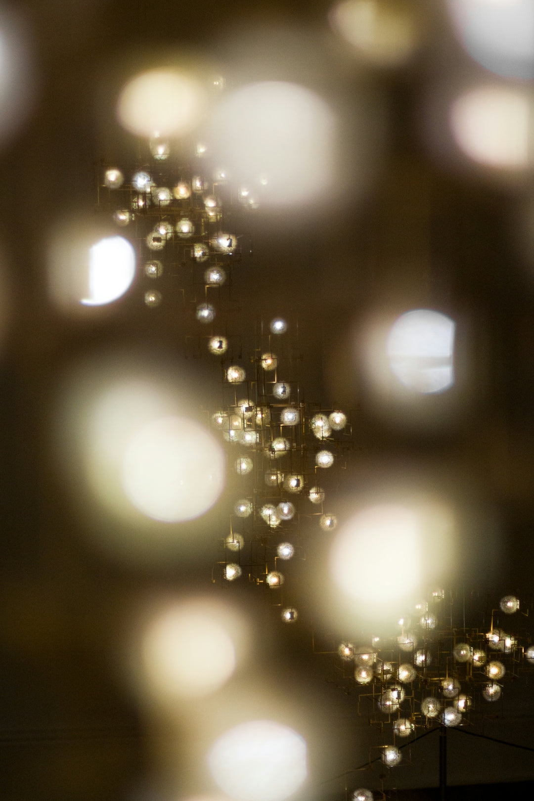 Abstract bokeh lights from a chandelier