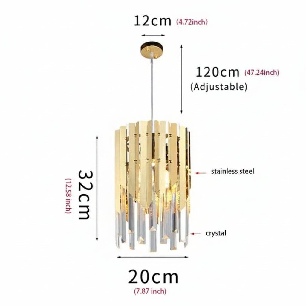 Modern Golden Round Stainless Steel Pendant Light Kitchen Island Lighting Luxury Chandelier Pendant Lights