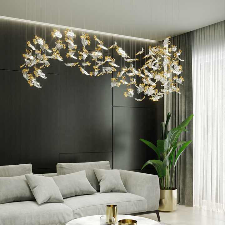 Gold Leaves Chandelier Galileo Lights