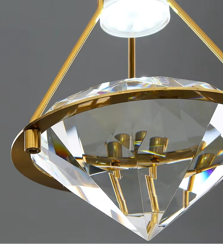 Hanging Diamond Crystal Pendant Light