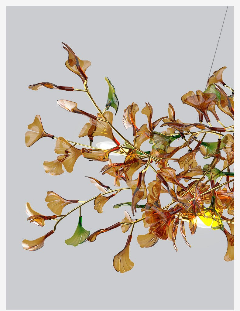 Ginkgo - Amber A Chandelier Galileo Lights