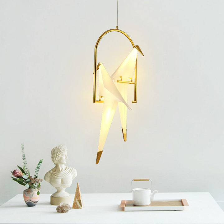 Factory direct sales Nordic Modern Minimalist Creative Artistic Origami Bird Paper Crane Ceiling Light Lamp Chandelier