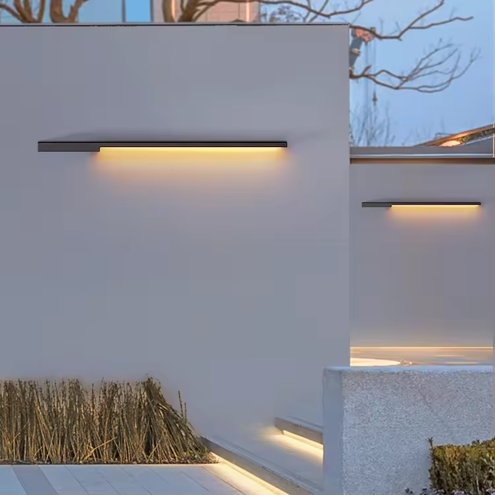 Courtyard Garage Front Porch Balcony IP65 Waterproof LED Lighting Fixture Striped Outdoor Villa with PC Lamp Body