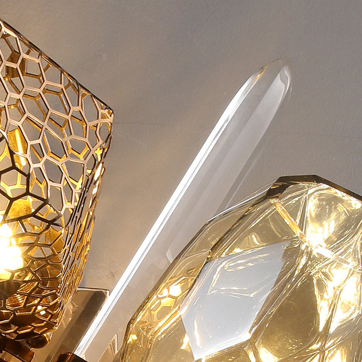 Led Brass Modern Glass Wall Sconce Fitting Bracket Light Indoor Cristal Murano Glass Wall Lamp