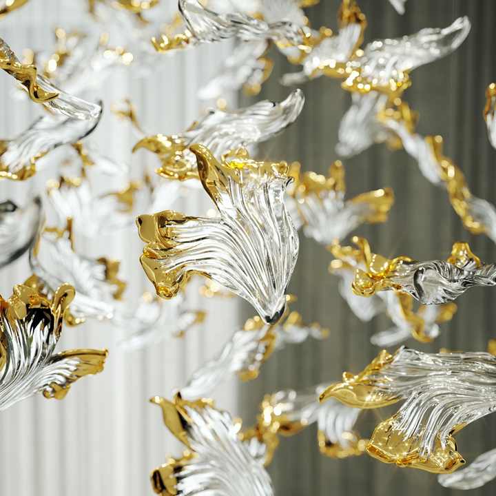 Gold Leaves Chandelier Galileo Lights