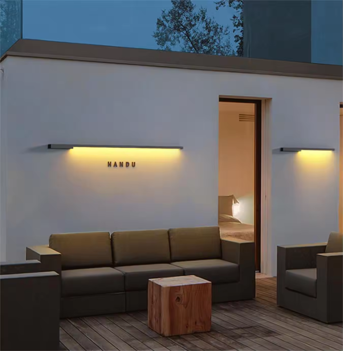 Courtyard Garage Front Porch Balcony IP65 Waterproof LED Lighting Fixture Striped Outdoor Villa with PC Lamp Body