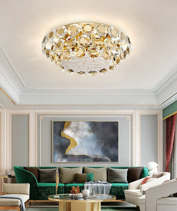 JYLIGHTING Postmodern clear Crystal Gold Iron Luxury Pendant Light Hanging Led Modern Crystal Chandelier