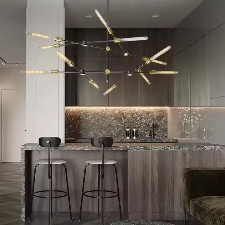 Indoor Modern Long Tube LED Ceiling Chandelier Home Lighting for Living Room Kitchen Bedroom Beside LED Ceiling Pendant Light