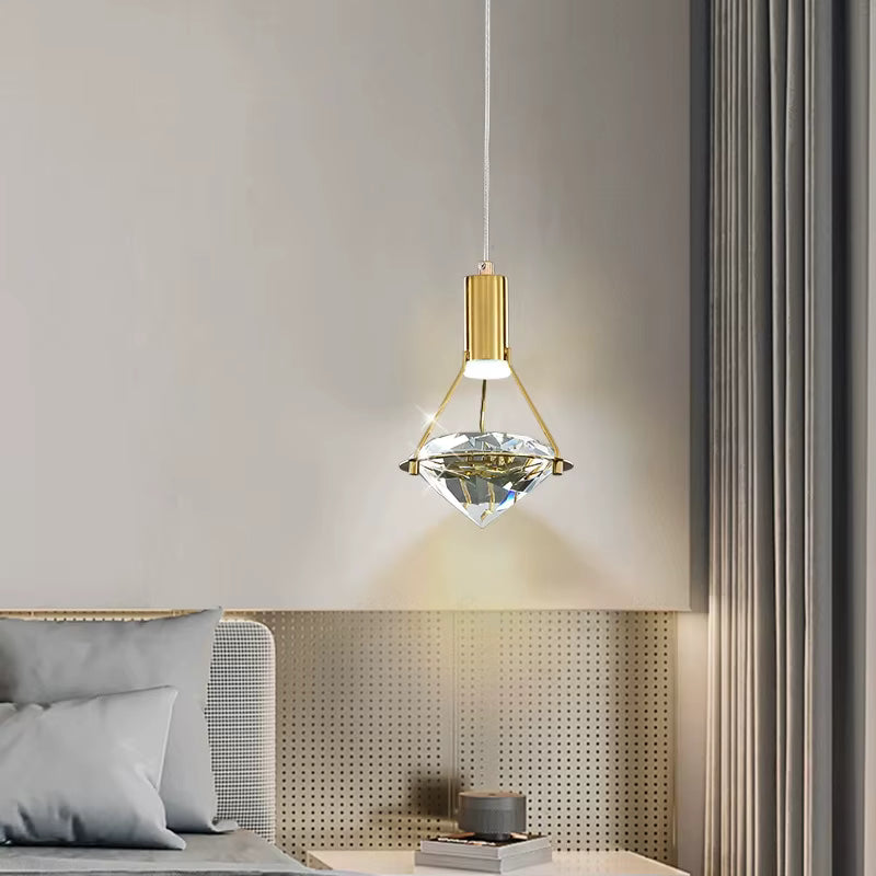 Hanging Diamond Crystal Pendant Light