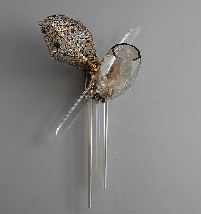 Led Brass Modern Glass Wall Sconce Fitting Bracket Light Indoor Cristal Murano Glass Wall Lamp