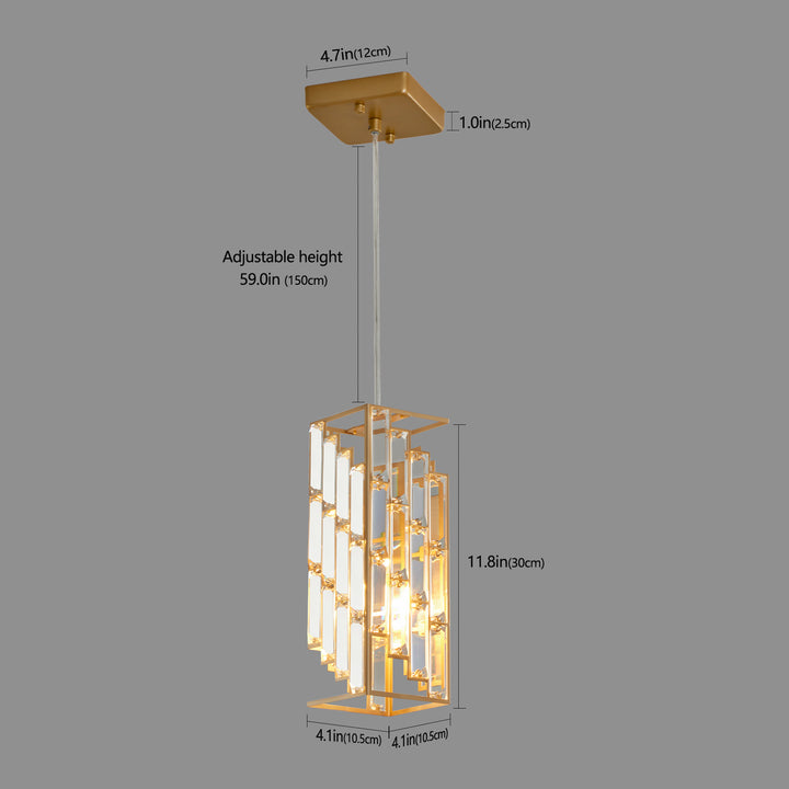 Golden Pendant Lighting Modern Pendant Light Crystal Chandeliers Adjustable Pendant Light Fixture for Kitchen Island 3 Pack