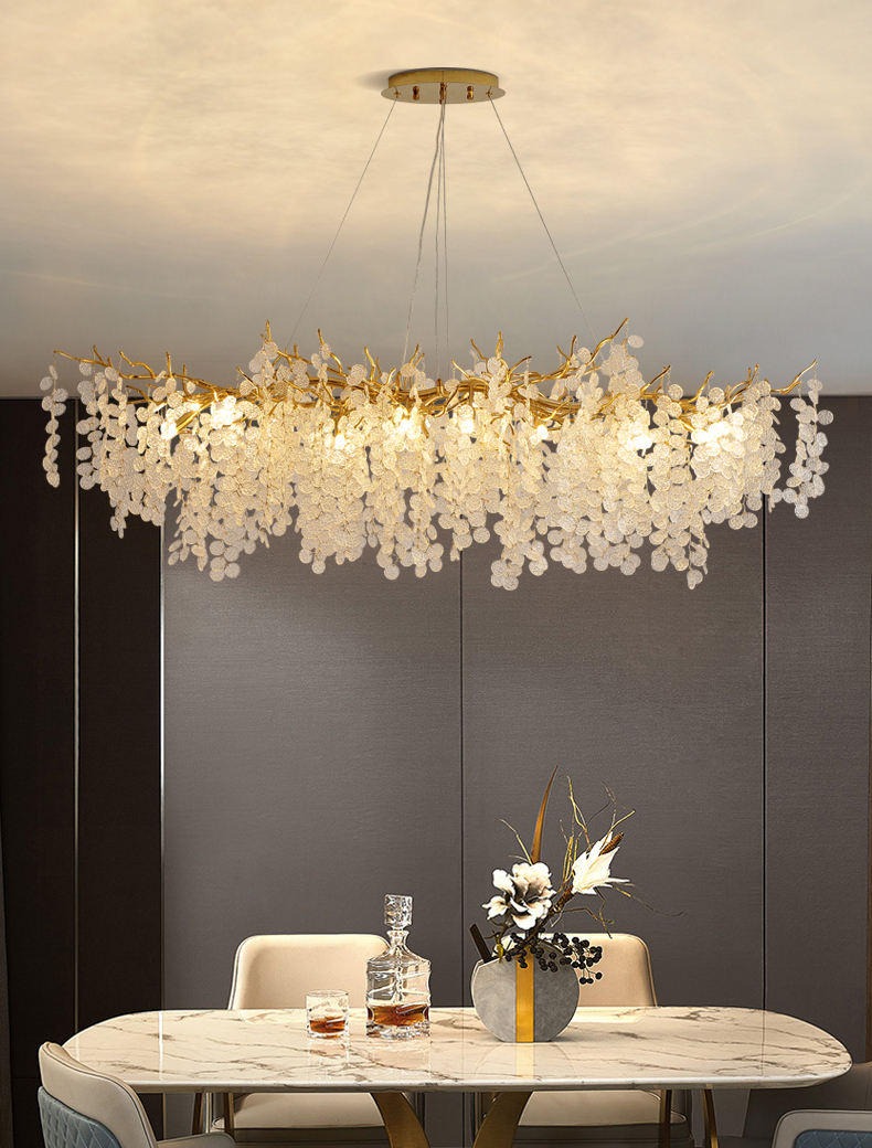 Motif D'eau Clear+Amber Chandelier Galileo Lights